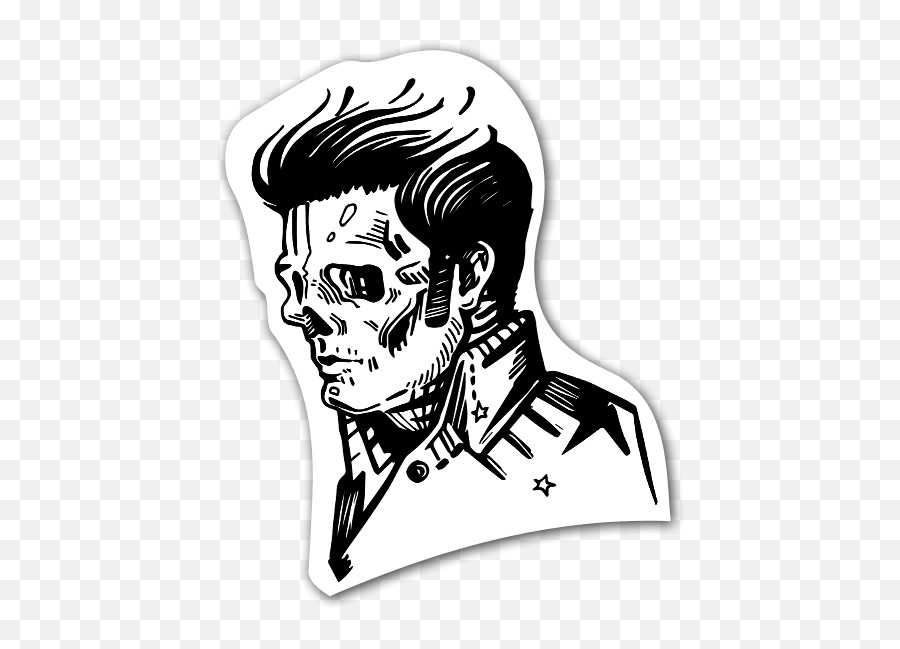 Sticker Skull Skeleton Speech Balloon - Elvis Presley Esqueleto Png,Elvis Png
