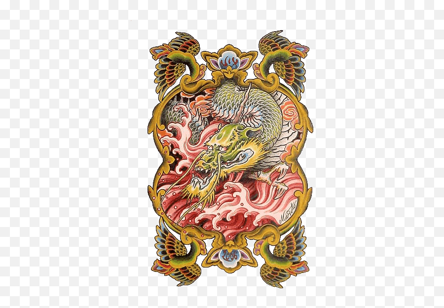 Download Hd Japanese Dragon Chinese Tattoo - Japanese Tattoo Transparent Png,Tatoo Png