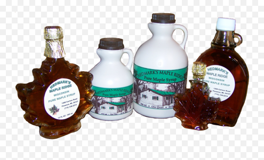 Hedmarku0027s Maple Ridge Northern Wisconsin Pure Syrup - Glass Bottle Png,Maple Syrup Png