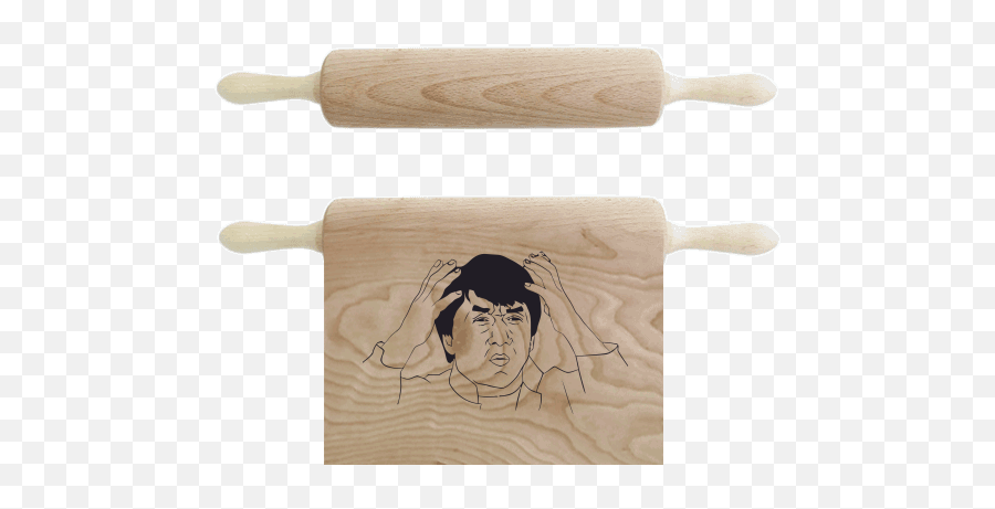 Embossing Wooden Rolling Pin With Printing Jackie Chan - Rolling Pin Png,Rolling Pin Png