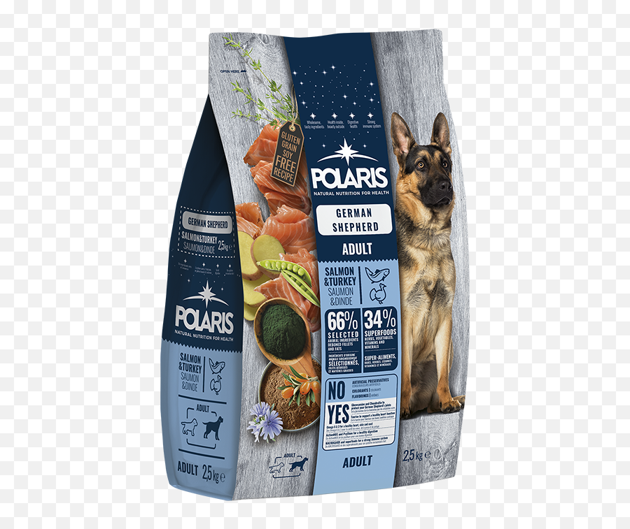 German Shepherd Salmon U0026 Turkey For Adults - Polaris Pet Food Polarispet Eu Png,German Shepherd Png