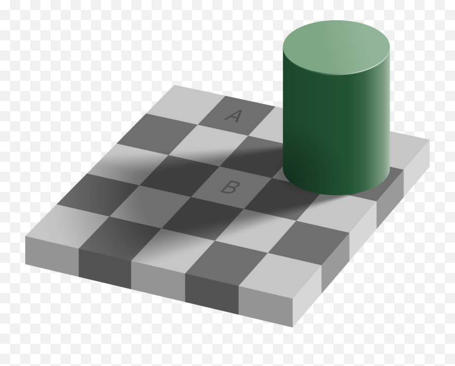Checker Shadow Illusion - Wikipedia Optical Illusions Png,Gray Png