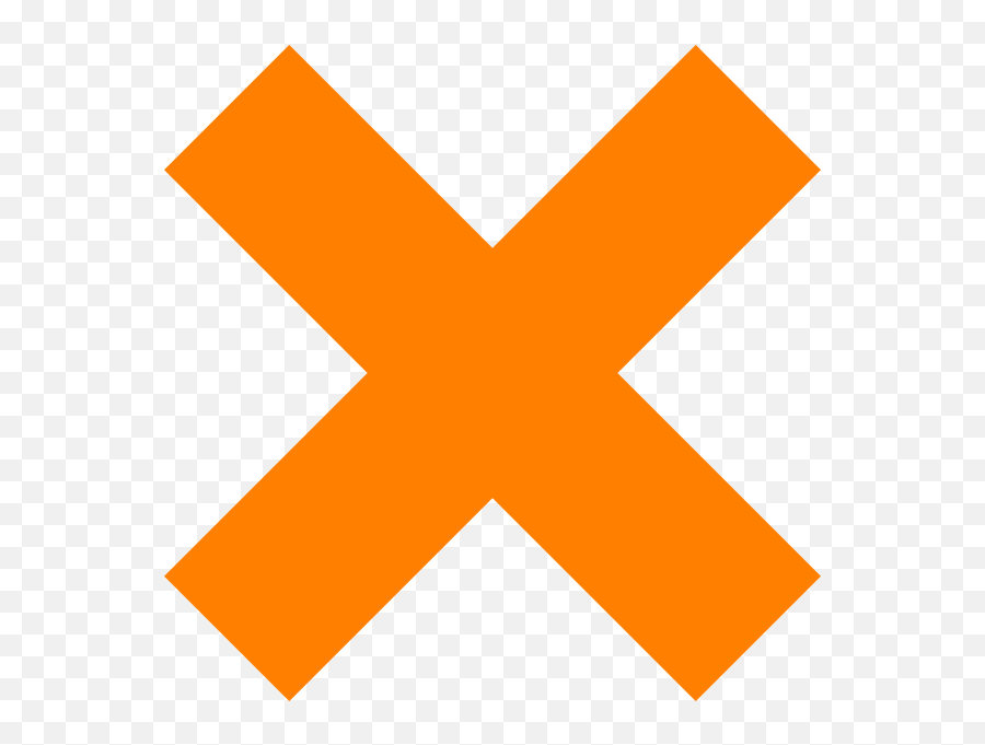 Transparent Background Red X - Orange Cross Icon Png,X Mark Transparent Background