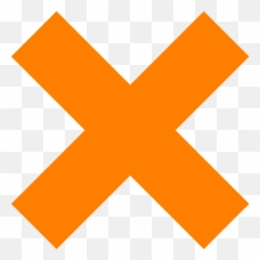 Transparent Background Red X - Orange Cross Icon png