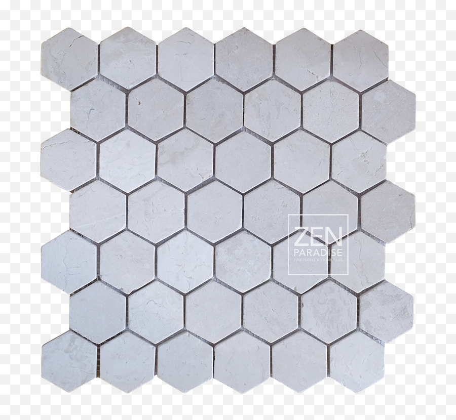 White Hexagon Tile - Dark Grey River Rock Shower Floor Png,Floor Png