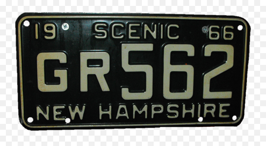 New Hampshire 1966 License Plate - Number Png,License Plate Png