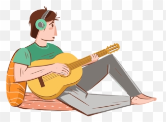 Guy Playing Guitar Character - Transparent PNG u0026 SVG vector file Sitting