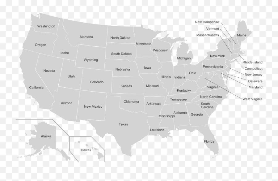 Map Of Usa States With Names Whitesvg United - Us States Png,Us Map Png