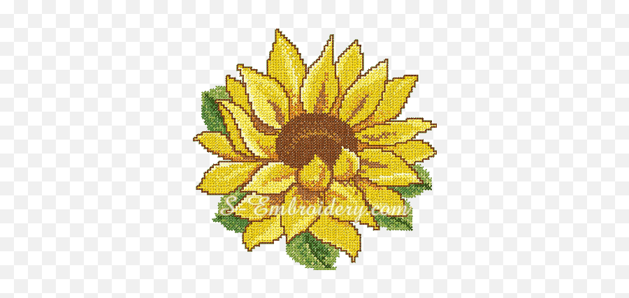 Download 10067 Cross Stitch Sunflower Embroidery No1 - Sunflower Images For Embroidery Png,Embroidery Png