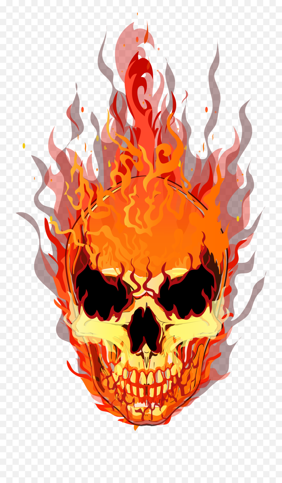 Fire Vector Flame Skull Download Hq Png - Free Fire Vector Png,Fire Vector Png