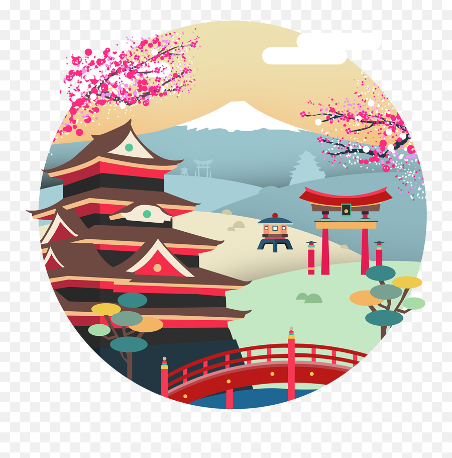 Japan Clipart Vector Transparent Free For - Japan Illustration Vector Png,Behance Logo Png