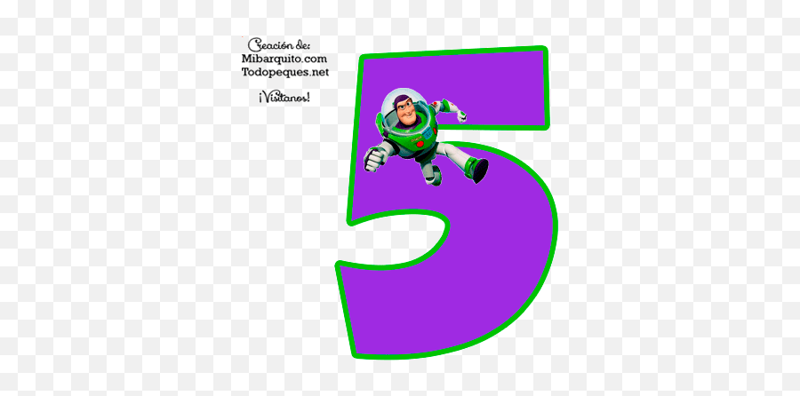 Numero 5 Buzz Lightyear Numbers Toy Story Mi Barquito - Numero 5 Buzz Lightyear Png,Buzz Lightyear Transparent