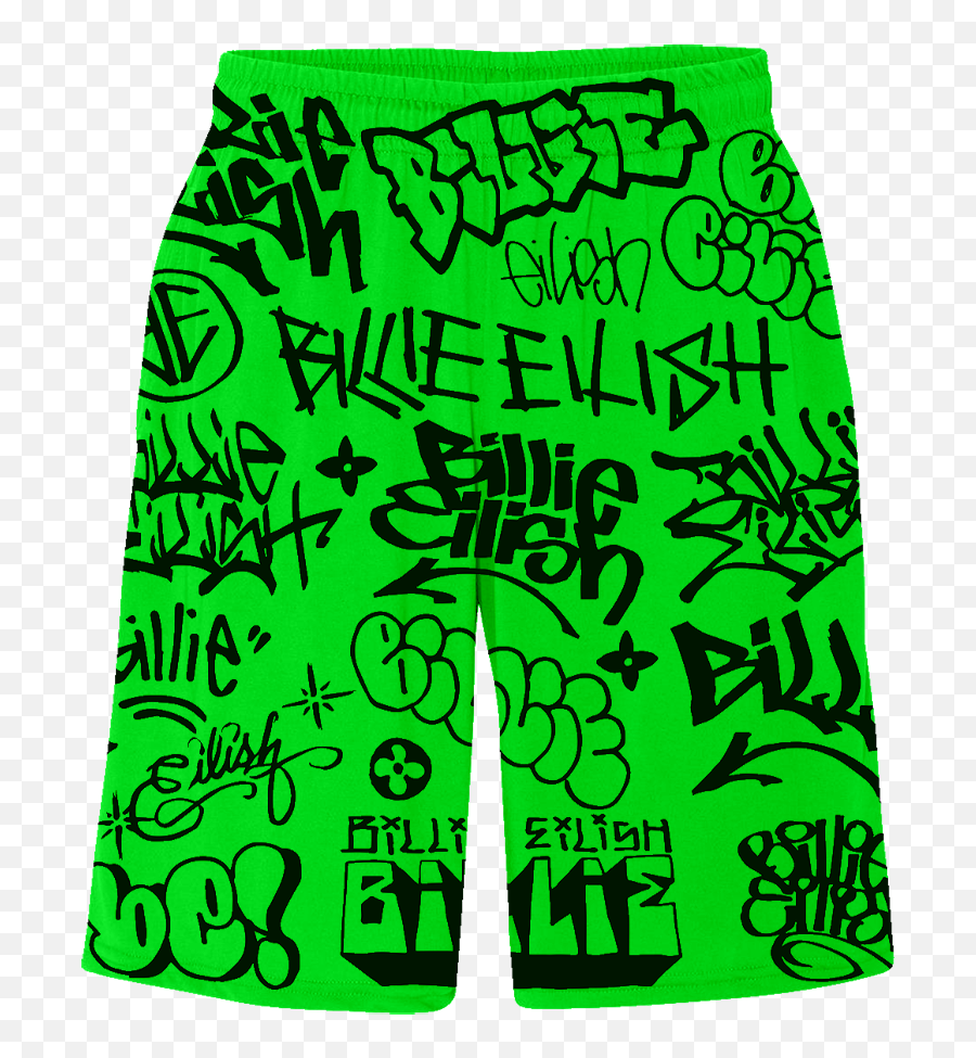 Billie Eilish Launched A Capsule Collection With Freak City - Green Graffiti Shorts Billie Eilish Png,Pop Icon Clothing