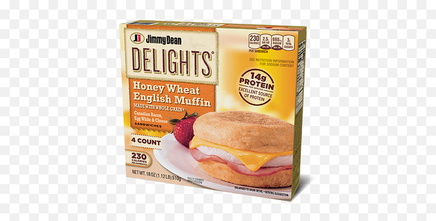 Delights Canadian Bacon Breakfast Sandwich Jimmy Dean Brand - American Cheese Png,Bacon And Eggs Icon