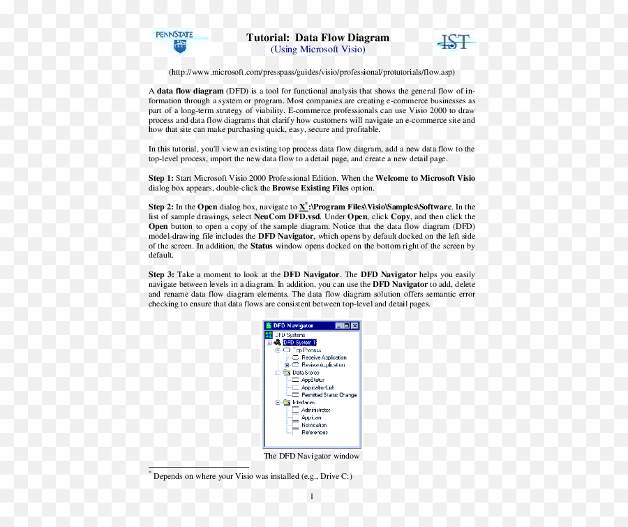 Pdf Tutorial Data Flow Diagram Using Microsoft Visio - Document Png,Visio Folder Icon