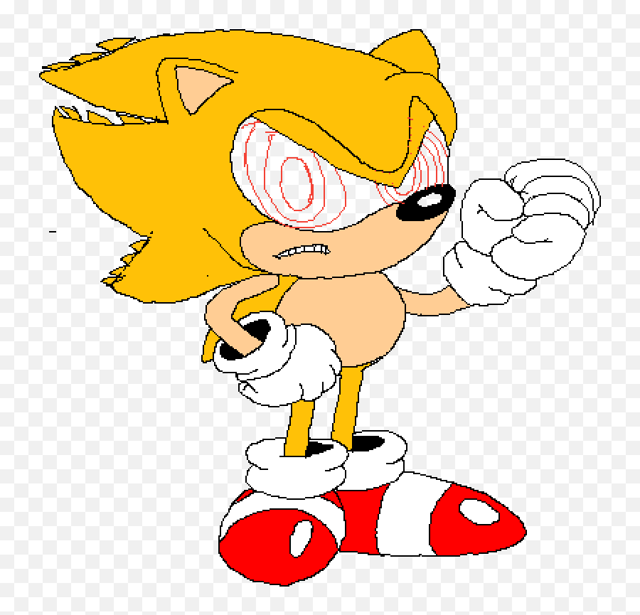 Editing Fleetway Super Sonic - Free Online Pixel Art Drawing Pixel Art Ultra Sonic Png,Super Sonic Icon