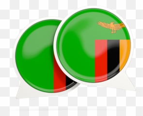 Round Chat Icon Illustration Of Flag Zambia - Language png