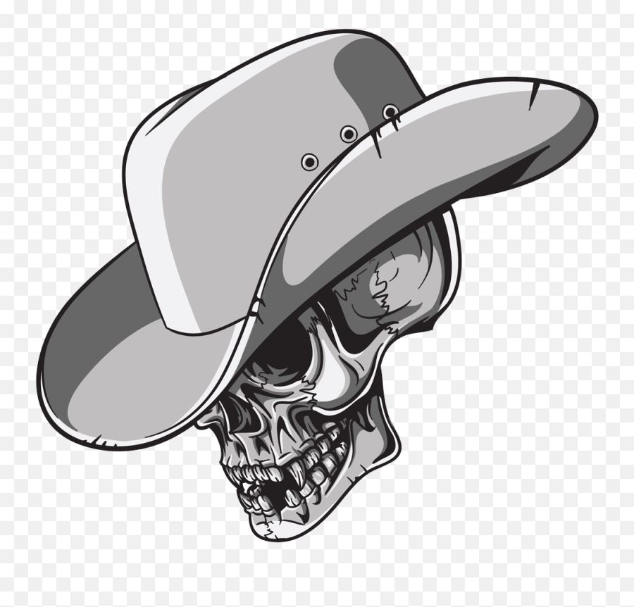 Download T - Shirt Hat Skull Cowboy Png File Hd Clipart Png Skull With Cowboy Hat,Cowboy Png