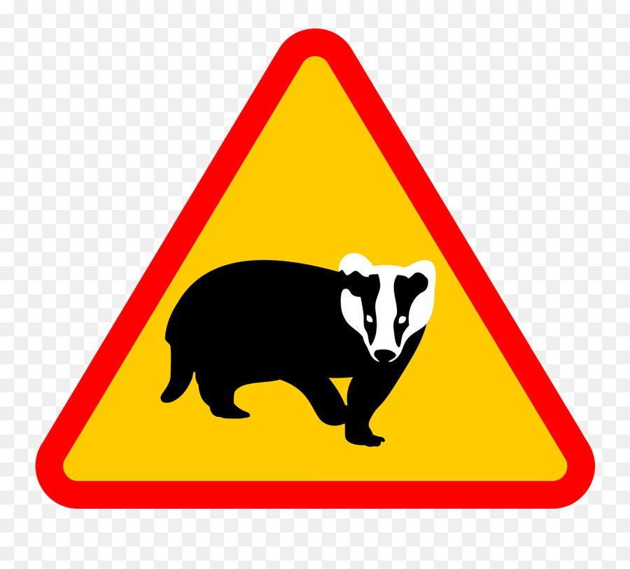 Road Sign Note Badger - Badger Warning Road Sign Png,Badger Png