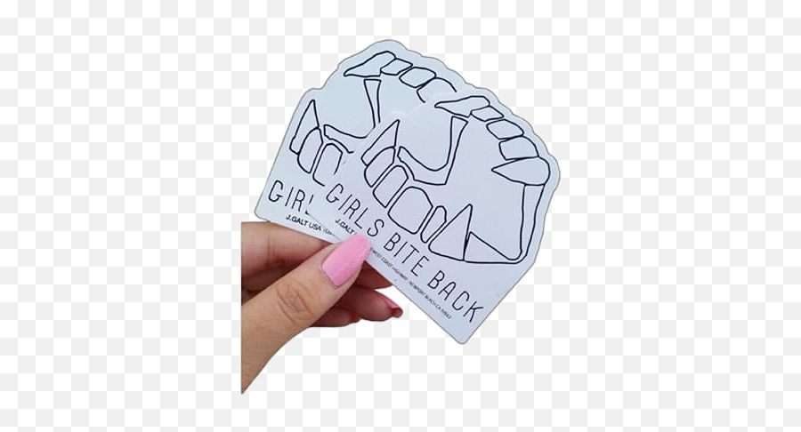 Sticker Girl Girlpower Girlsbiteback Jaws Mouth Teeth - Drawing Png,Back Of Hand Png