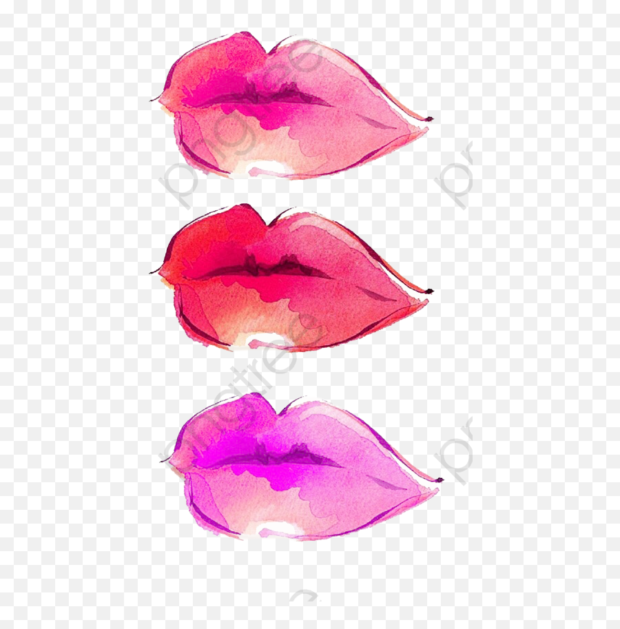 Lipstick Clipart Watercolor - Lips Watercolor Png Lip Watercolor Painting Png,Lipstick Kiss Transparent Background