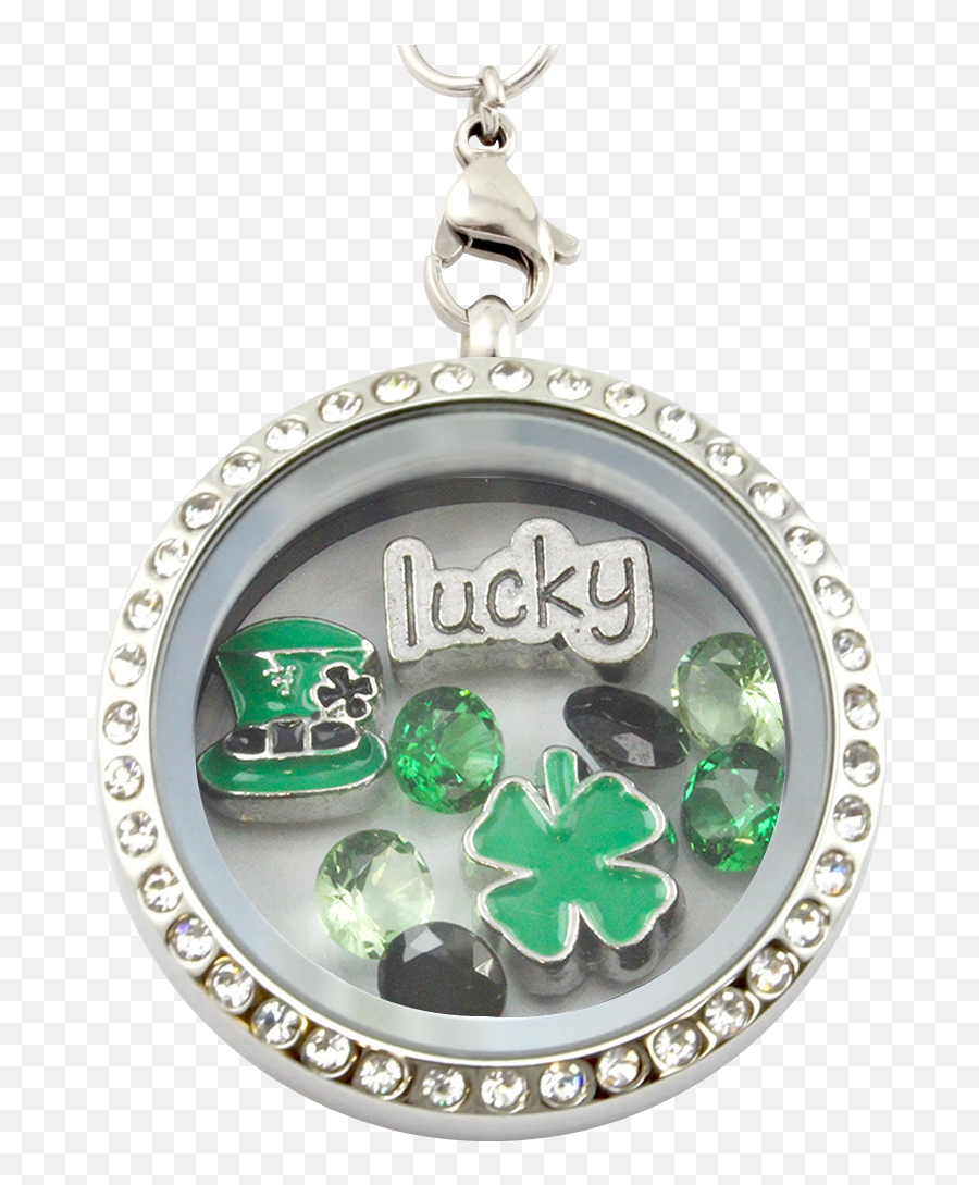 St Patricku0027s Day Lucky Charm Necklace - Locket Kingdom Necklace Png,Lucky Charms Png
