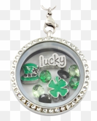 St Patricku0027s Day Lucky Charm Necklace - Locket Kingdom Necklace Png,Lucky Charms Png