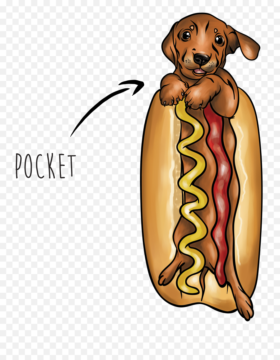 Hotdog Pocket T Shirt Design For Sale - Illustration Png,Hot Pocket Png