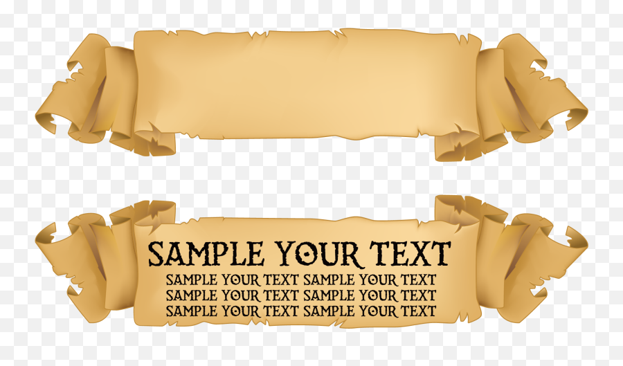 Download Title Banner Png - Old Paper Ribbon Vector Full Old Scroll Banner Png,Banner Png