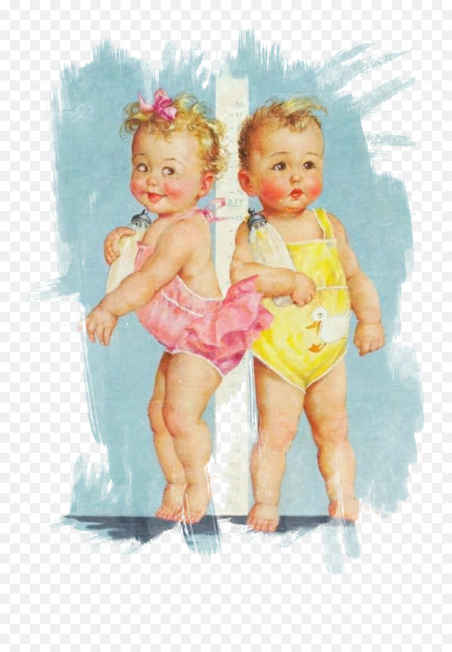 Babies Vintage Collage Twins Baby - Happy Birthday Twins Funny Png,Babies Png
