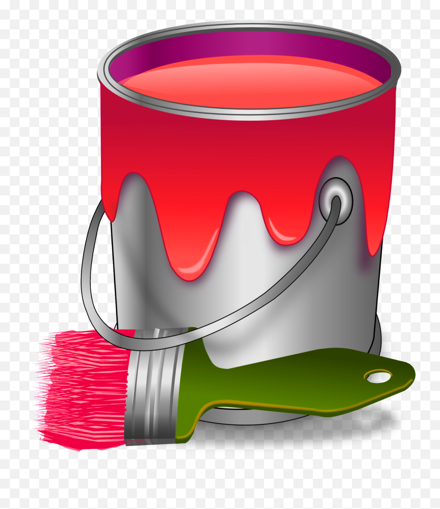 Pot De Peinture Et Un Pinceau Clipart Illustration - Paint Paint Bucket Clipart Png,Paint Bucket Png