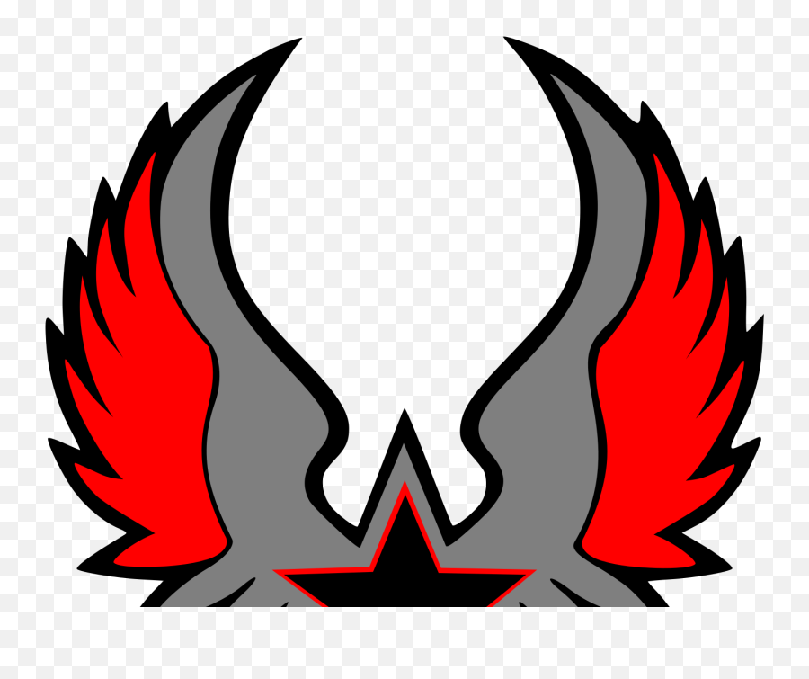 Red Star Emblem 2 Clip Art Icon And - Red Star With Wings Png,Red Star Logos