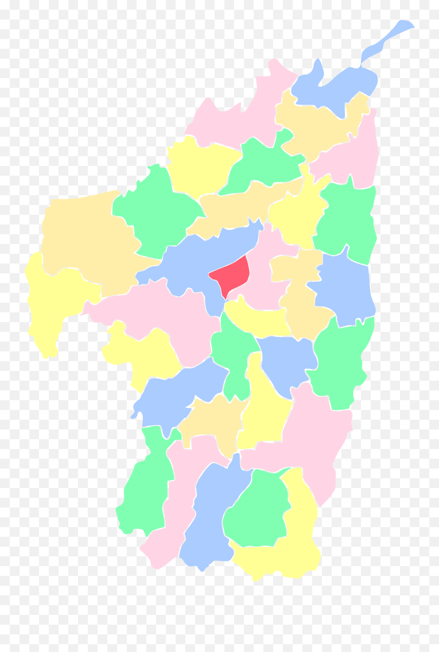 Gushi County Blank Map No Borde - Vertical Png,Borde Png