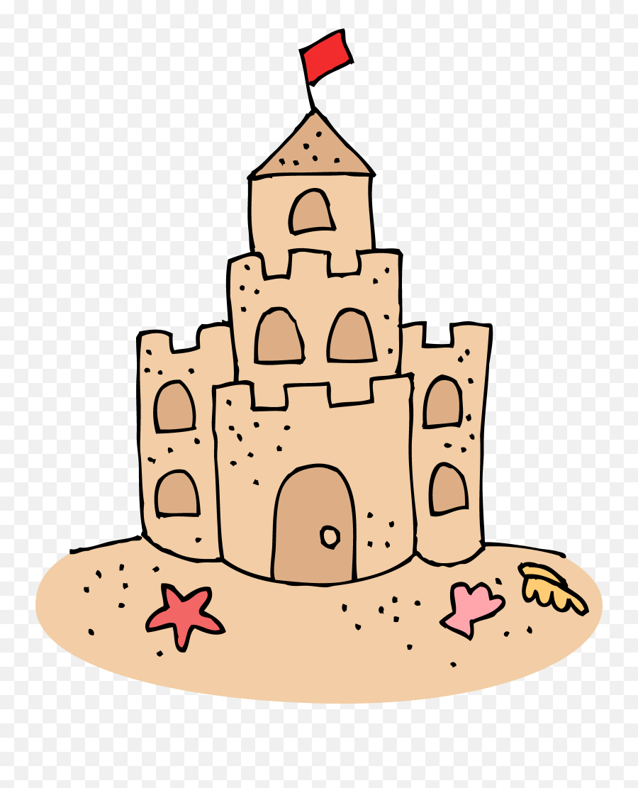 Clipart Beach Castle Transparent - Cute Sand Castle Clipart Png,Sand Transparent