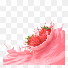 Hd Strawberry Milk Png Image Free Download - Strawberry Milk Splash Png,Strawberries Transparent Background