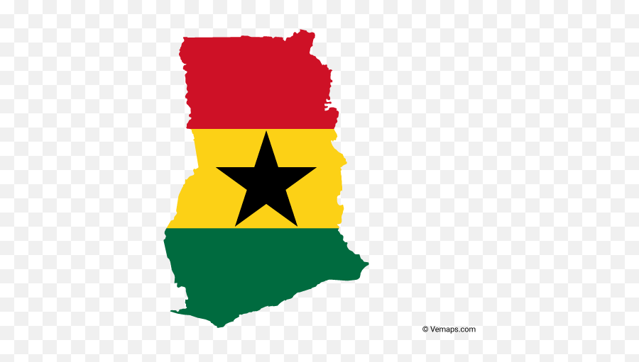 Flag Map Of Ghana - Ghana Flag Map Png,Ghana Flag Png