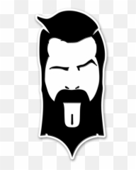 Thighbrush Face Logo - Enamel Lapel Pin Black And White Fictional Character Png,Face Logo Png