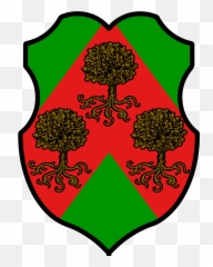 Vert Over A Chevron Gules Three Oak Tree Eradicateds - Decorative png