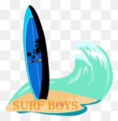 Clipart Wave Surfboard Transparent - Surfboard And Waves png