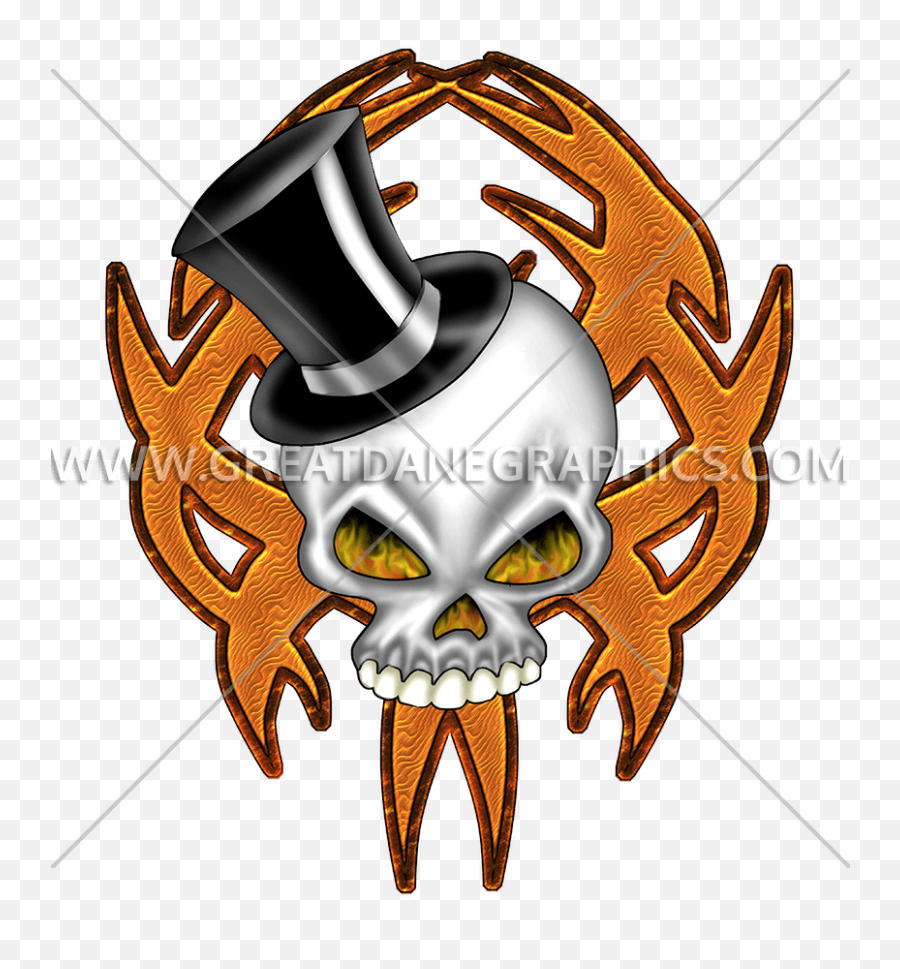 Top Hat Skull Production Ready Artwork For T - Shirt Printing Scary Png,Top Hat Logo