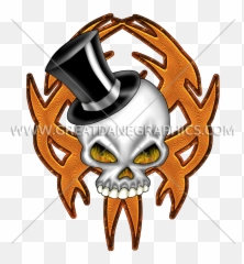 Top Hat Skull Production Ready Artwork For - Shirt Printing Scary png