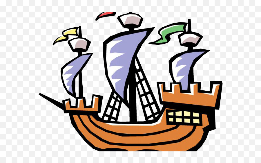 Sailing Ship Clipart Labor Day - Christopher Columbus Boat Transparent Png,Sailing Ship Png