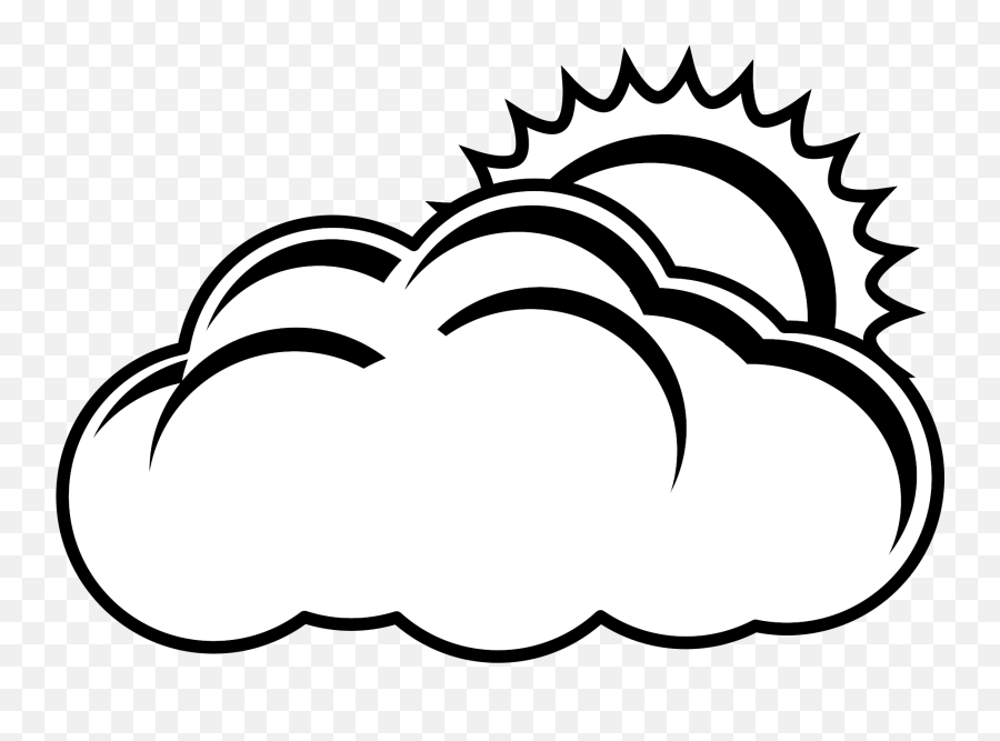 Library Of Sun And Cloud Svg Freeuse Download Png Black - Sun And Cloud Black And White Clipart,White Clouds Png