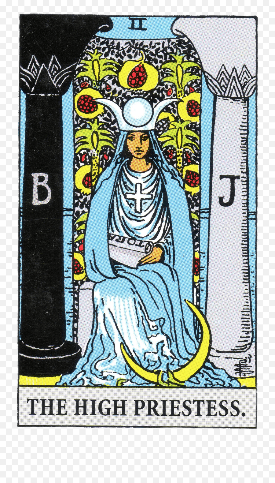 Tarot Card The High Priestess - Rider Waite High Priestess Png,Tarot Card Png