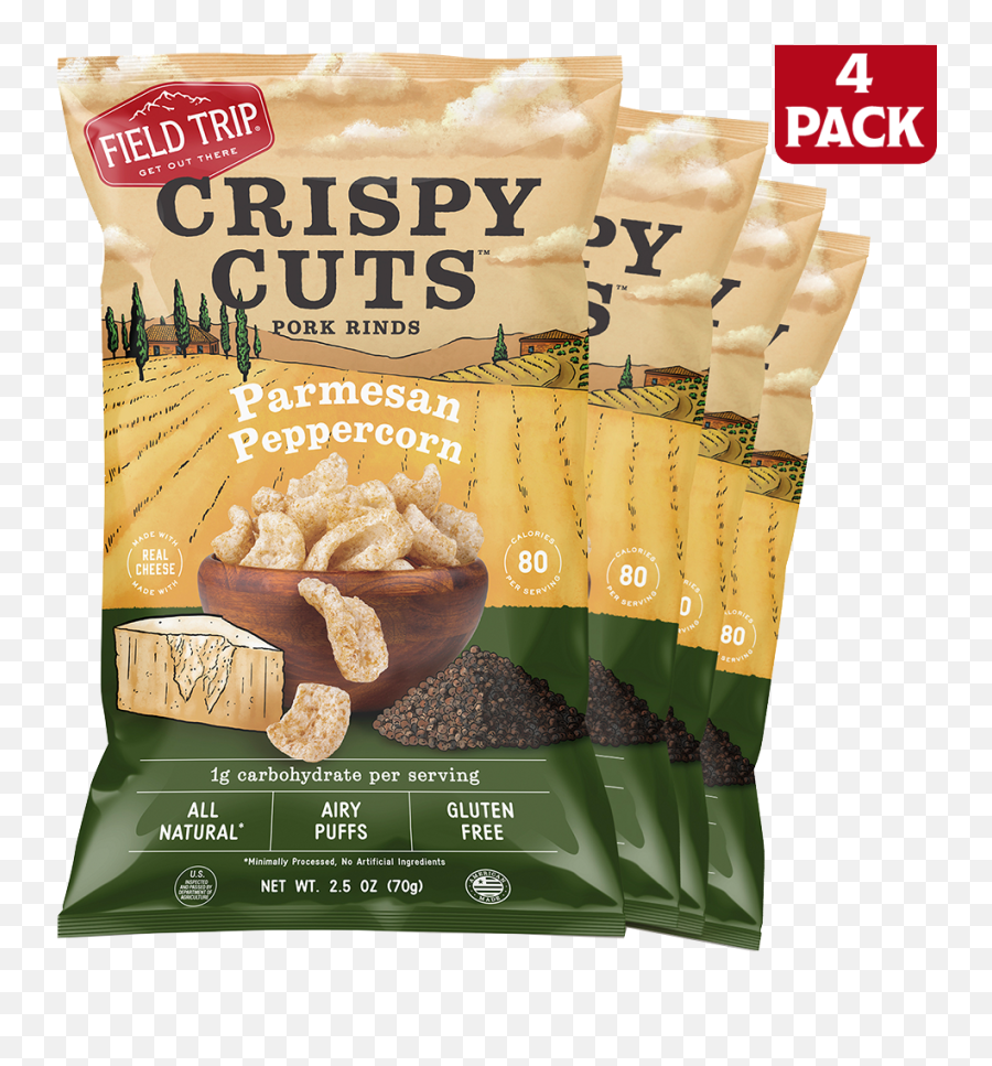 Pork Rinds U2014 Field Trip Snacks - Field Trip Crispy Cuts Pork Rinds Parmesan Peppercorn Png,Teamspeak 3 Icon Packs Letters