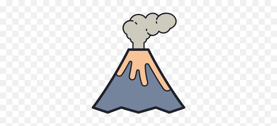 Volcano Icon In Color Hand Drawn Style - Volcano Png,Volcano Icon