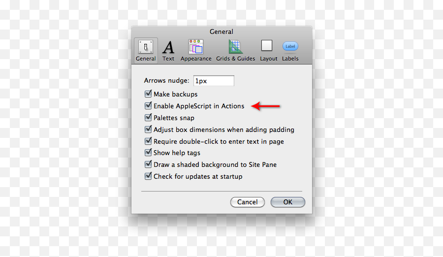 Softpress Knowledgebase How To Enable Applescript For Actions - Dot Png,Applescript Icon