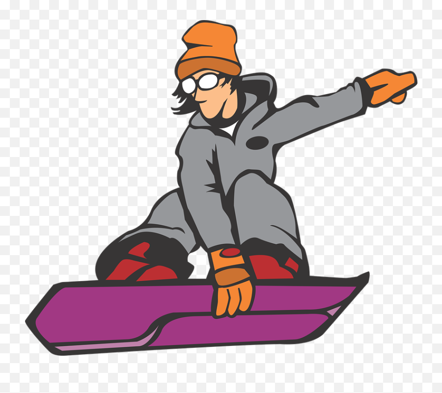 Cartoon Snowboard Sport Winter Teen - Snowboarding Transparent Snowboarding Clipart Png,Snowboarder Png