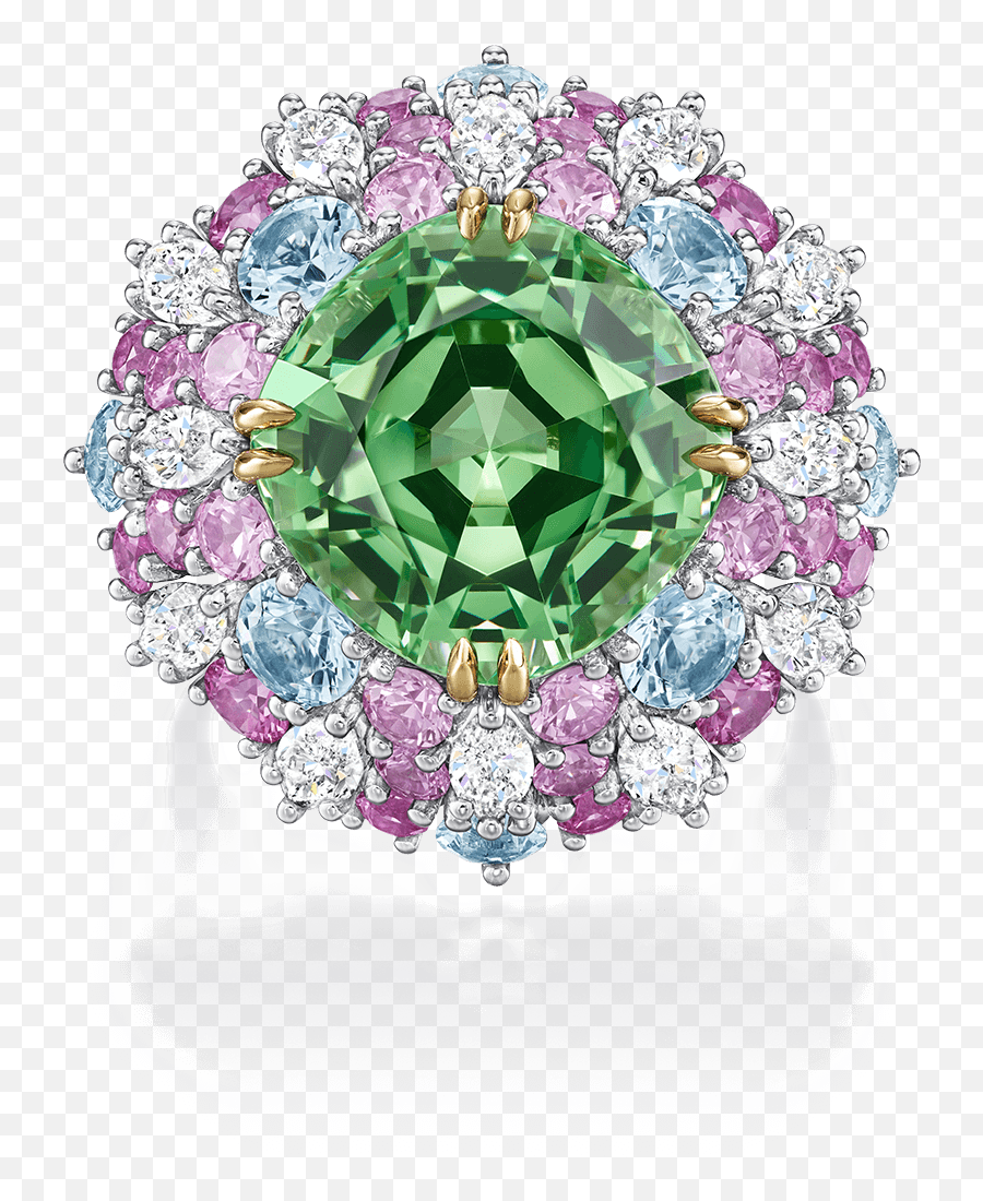 Winston Candy Tsavorite Garnet Ring With Sapphires - Harry Winston Candy Rings Png,Garnet Icon
