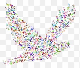 Prismatic Flying Peace Dove No Background Big - png